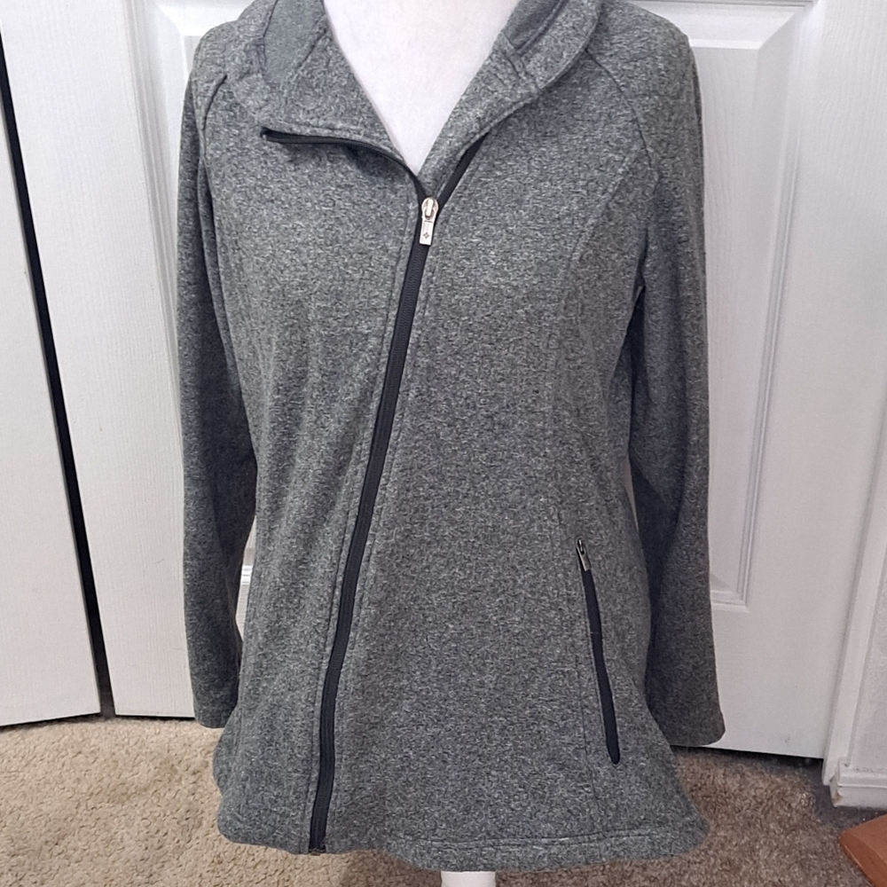 Columbia Grey Heather Assymetrical Zip Up Hoodie Size L